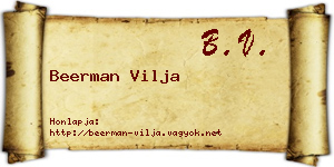 Beerman Vilja névjegykártya